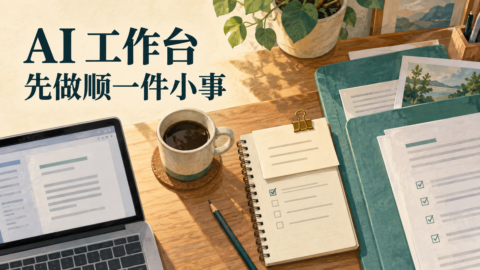 如果你每次用 AI 写周总结，都要重新说一遍“别夸大、没完成的单列、缺信息就标出来”，这几句话值得单独存下来。
我觉得，第一次搭 AI 工作台，可以先从保存这些反复使用的要求开始。
这次把结果改好了，就顺手看看：
哪些修改只涉及本周的材料，
哪些要求下周还用得上？
把后者留下来，下次连同新资料一起提