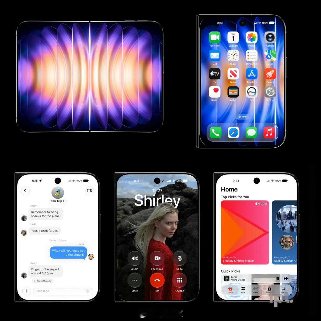 外屏R角设计：图1 小米18 Fold的，图2 华为Pura X Max，图3 iPhone Ultra假想图（屏幕显示遮挡or类小米非对称？）。目前看还是华为Super些。 ​