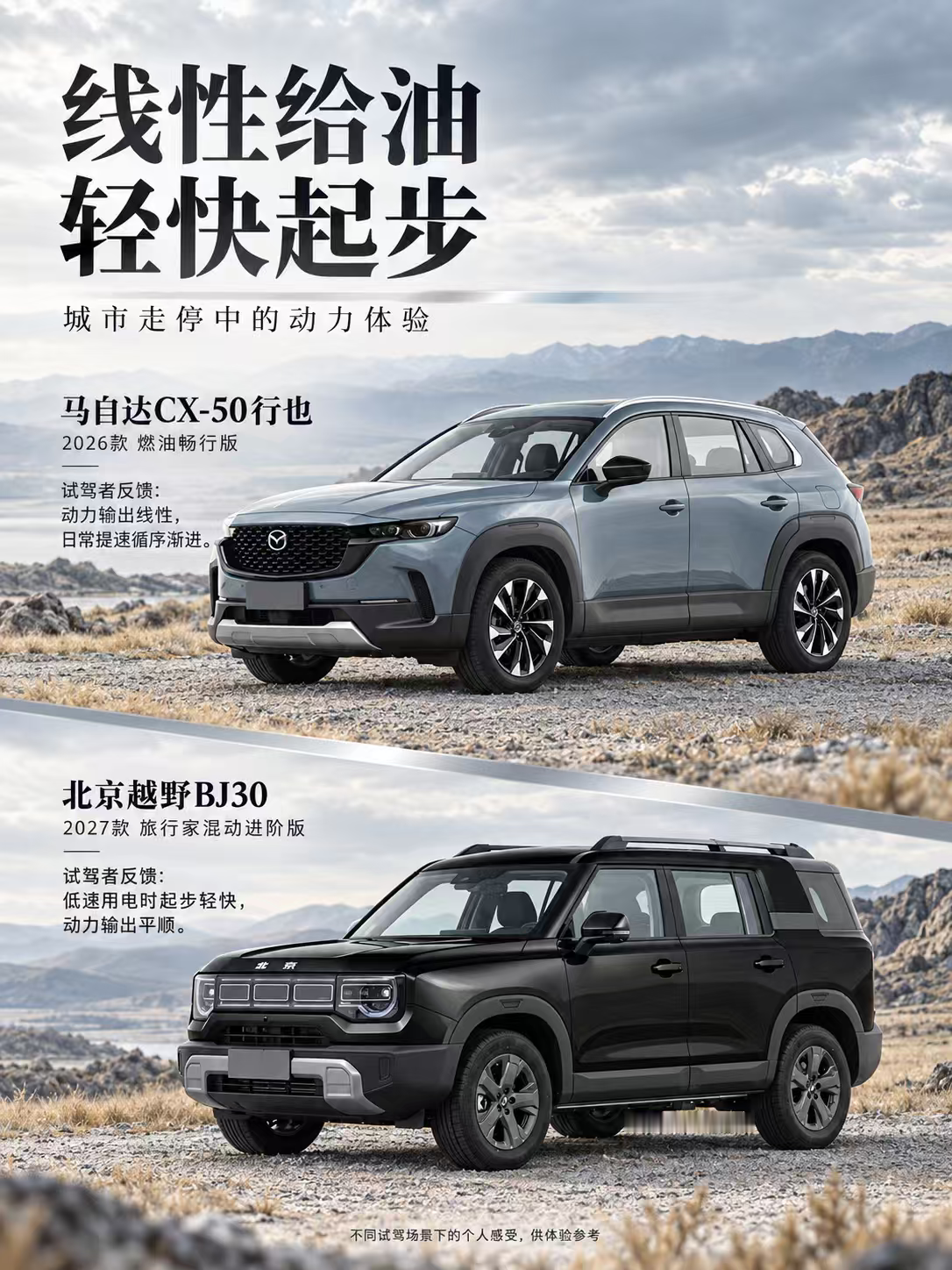 马自达CX-50行也与北京越野BJ30