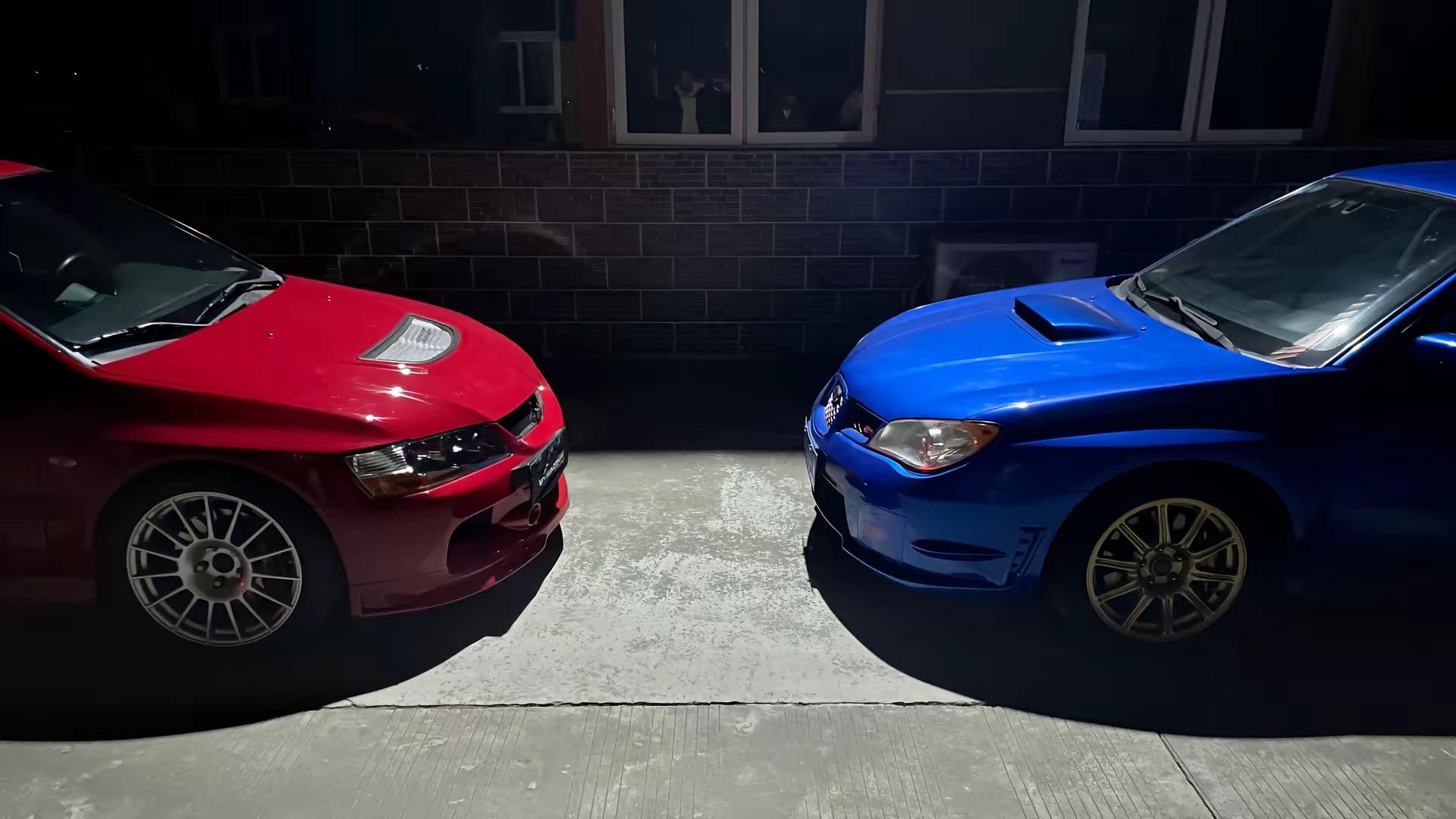 Evo or STI ？JDM辉煌经典。Fantastic Rivalry                        🔴三菱 Evo &amp; 斯巴鲁 STI🔵宿敌！美妙的对手～更爱哪个？JDM 三菱evo 斯巴鲁STI 改装车文化