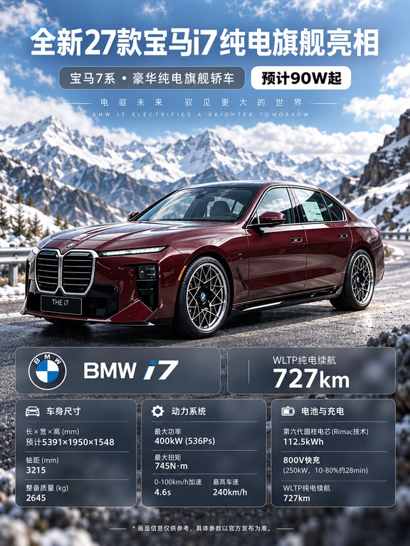 新款宝马 i7 登场，谁还说宝马做电车不行？