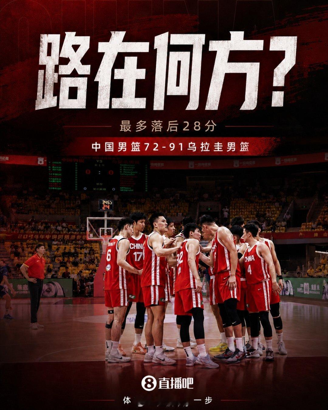 男篮热身赛，中国男篮72-91乌拉圭男篮 ​