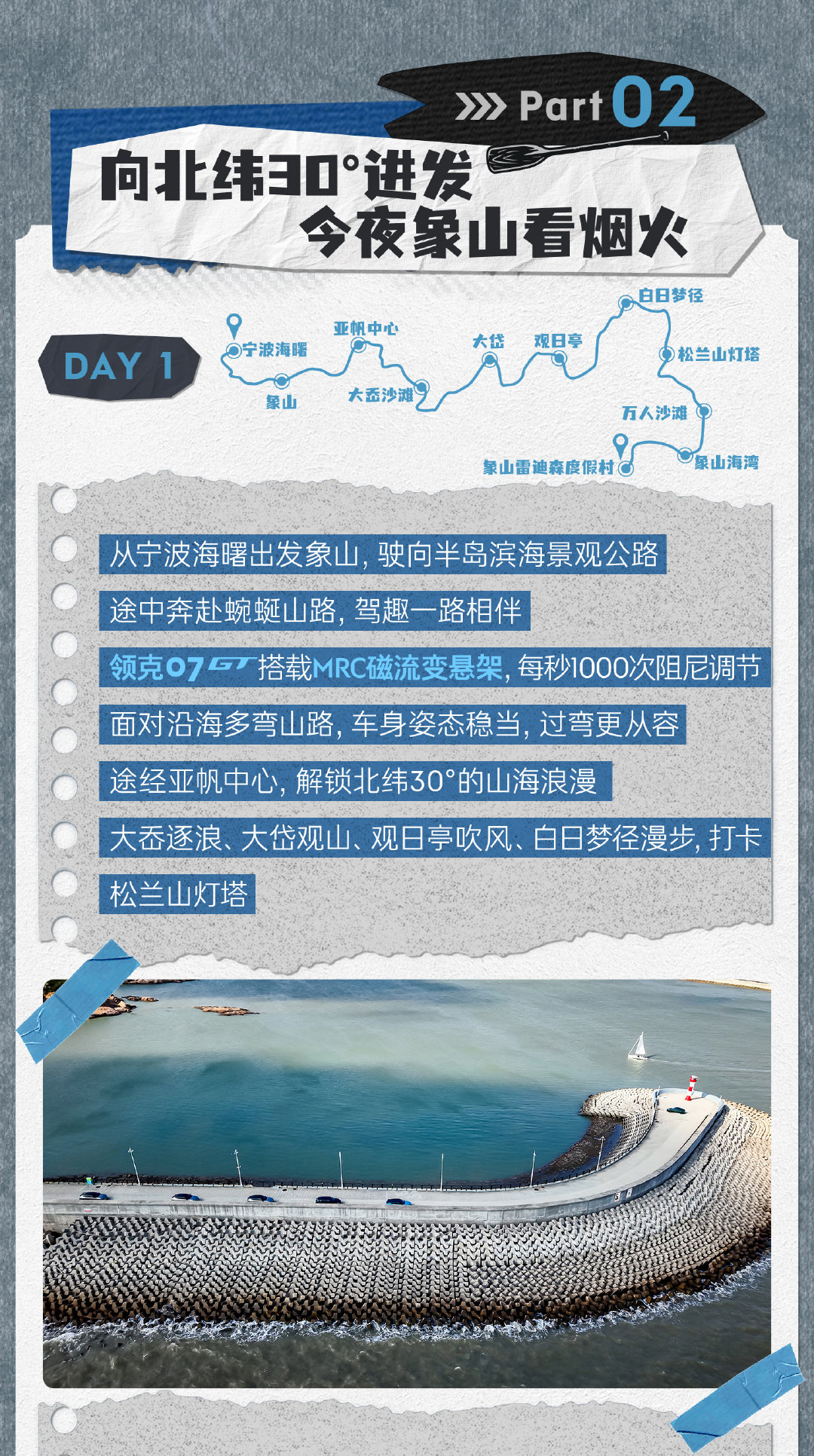 逃离城市，象山看海🌊
和#领克07GT# 驶入蔚蓝海岸线
海边露营，沙滩冲浪🏄
这份两日路书不烧心❤‍🔥
#每3台旅行车就有1台领克07GT# ​