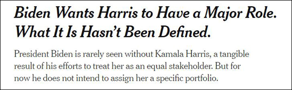 《紐約時報》: 拜登讓哈裡斯如影隨形, 卻不給她任何具體任務-圖4