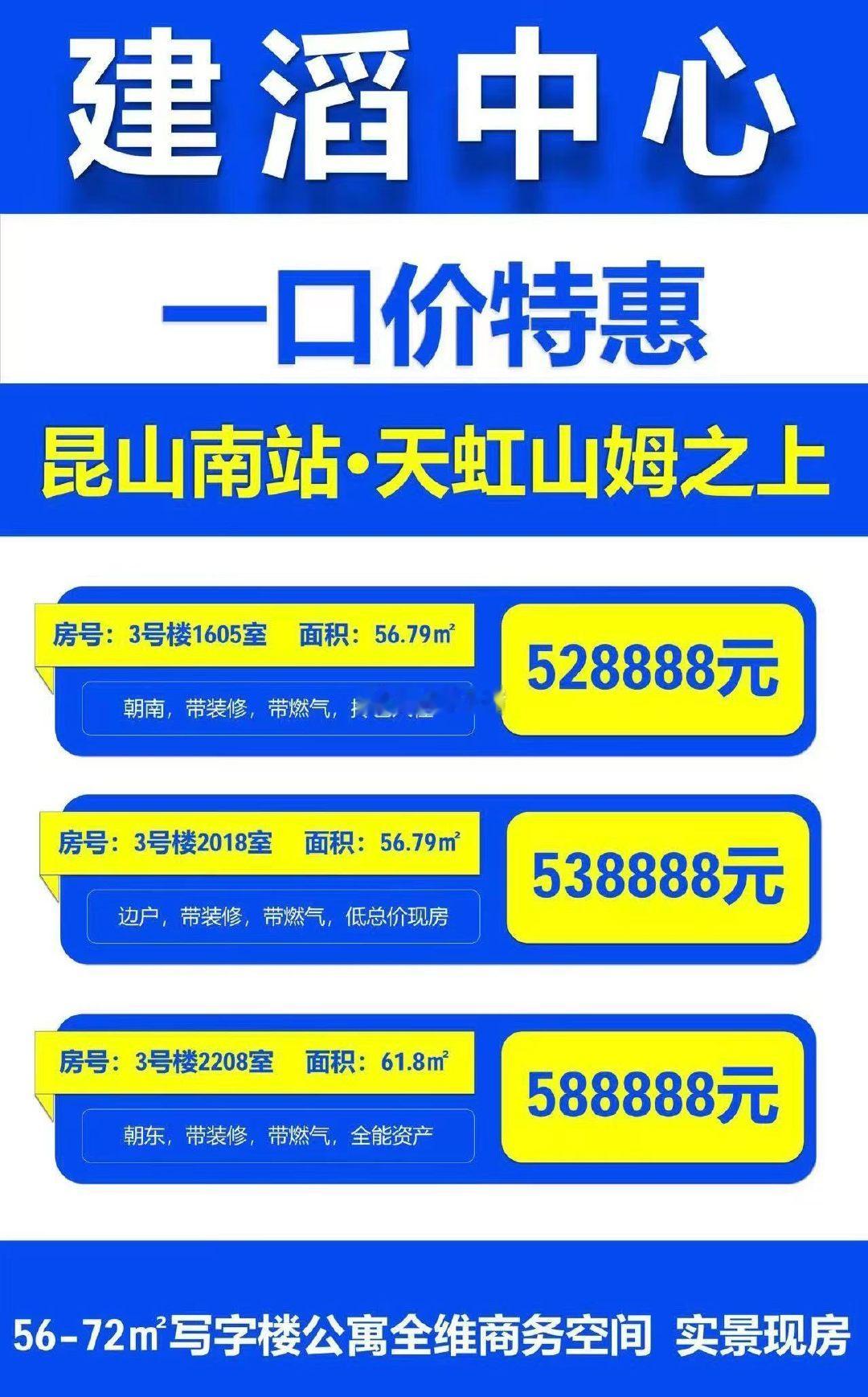 昆山高铁站对面的一周新房公寓特价来了50万就可以买到#楼市第一线##沪漂小猪# 租金还是比较可观的，1500-2000 ​