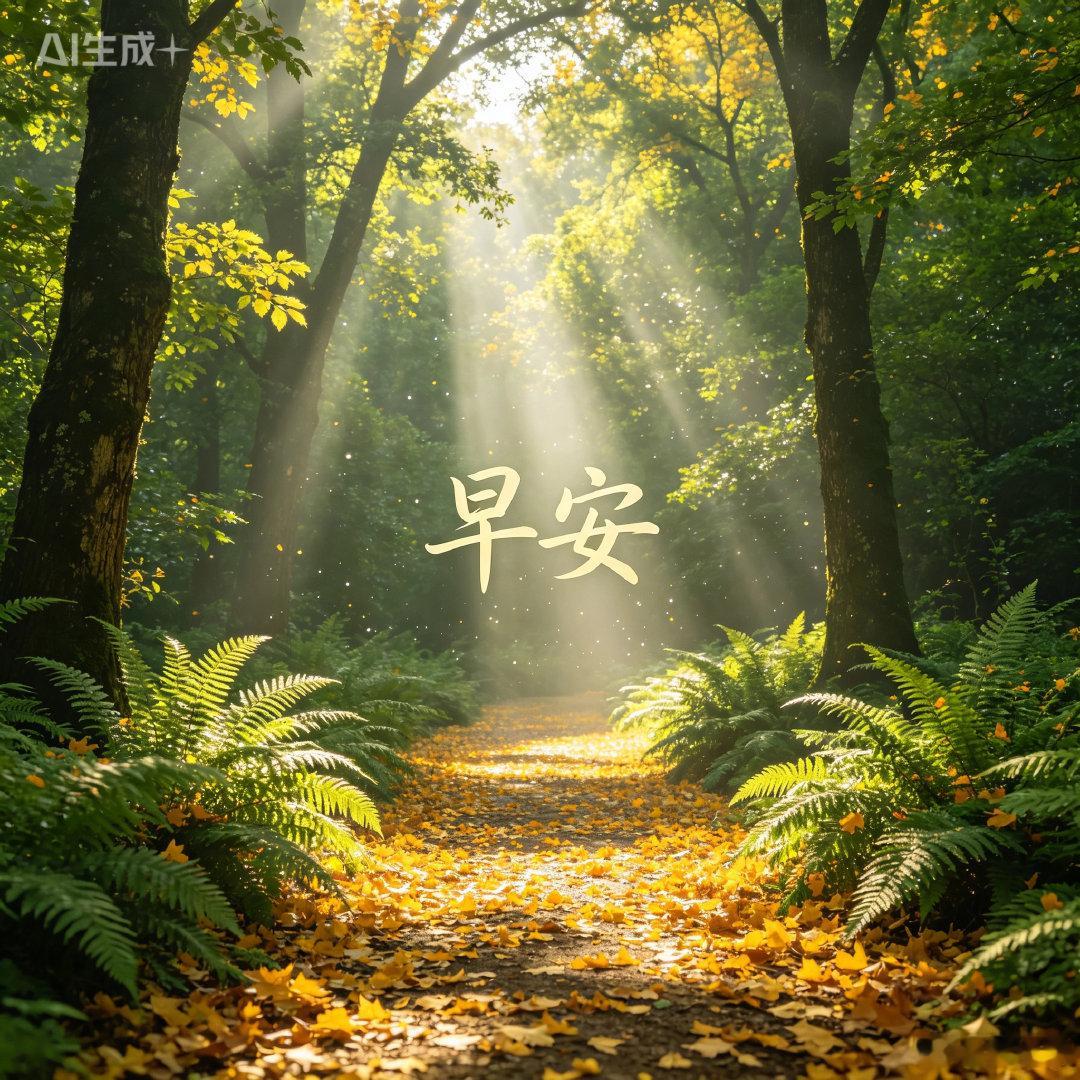 早安：家国同欢，秋日安康。愿山河锦绣，你我皆安，喜乐常伴。 #由AI生成图片# #早安[超话]# ​