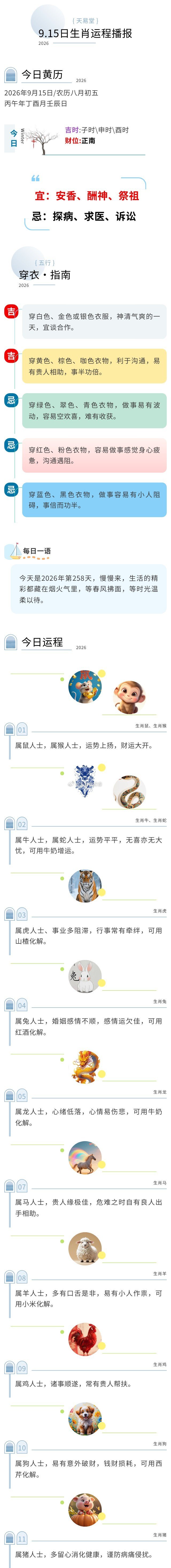 2026年9月15日生肖运程播报运程 ​​​