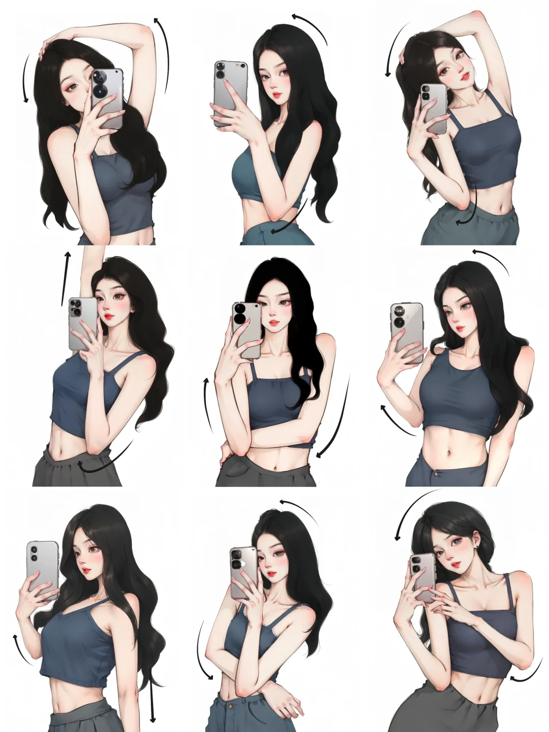 万能对镜拍照姿势大全！轻松拿捏～