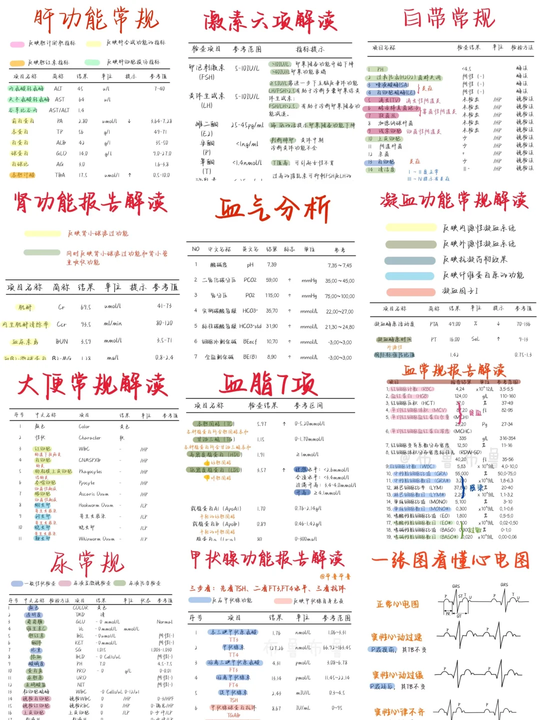 医学生笔记——报告解读大合集
