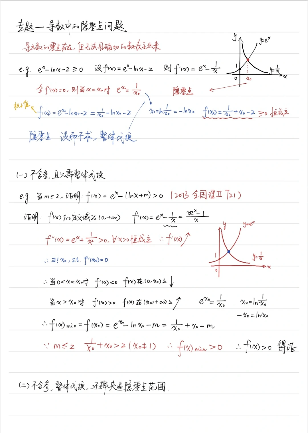 教案记录——专题：导数中的隐零点问题