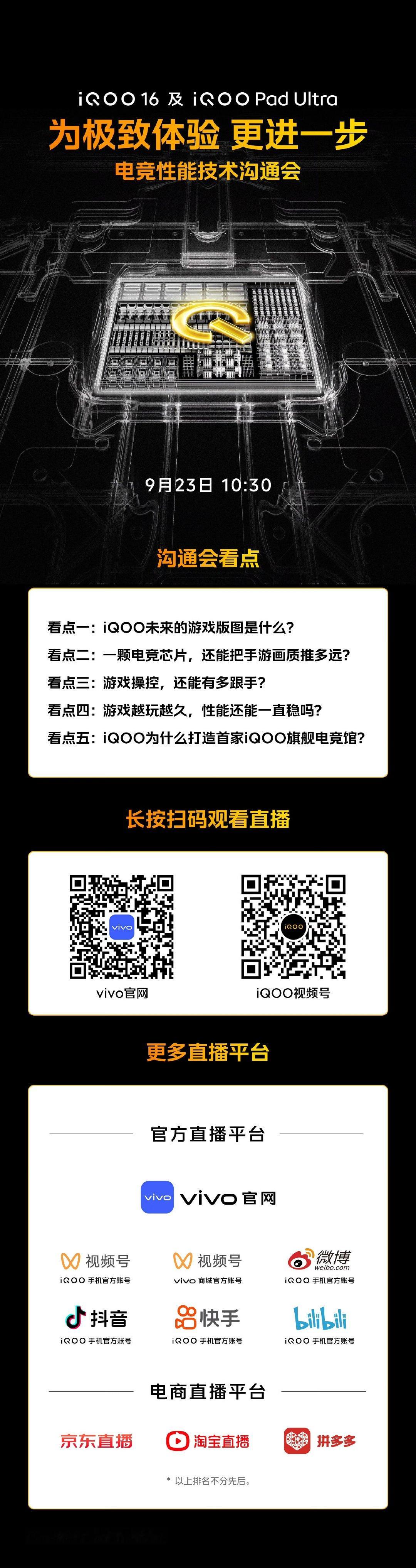 一会看下 iQOO 的电竞性能技术沟通会。[笑而不语] ​