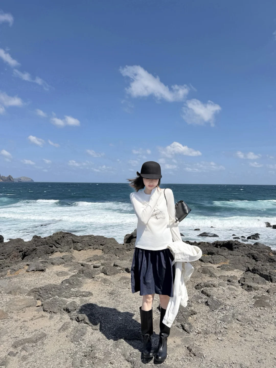 济州岛的风 不敢抬头帽子会飞💆🏻‍♀️🌊