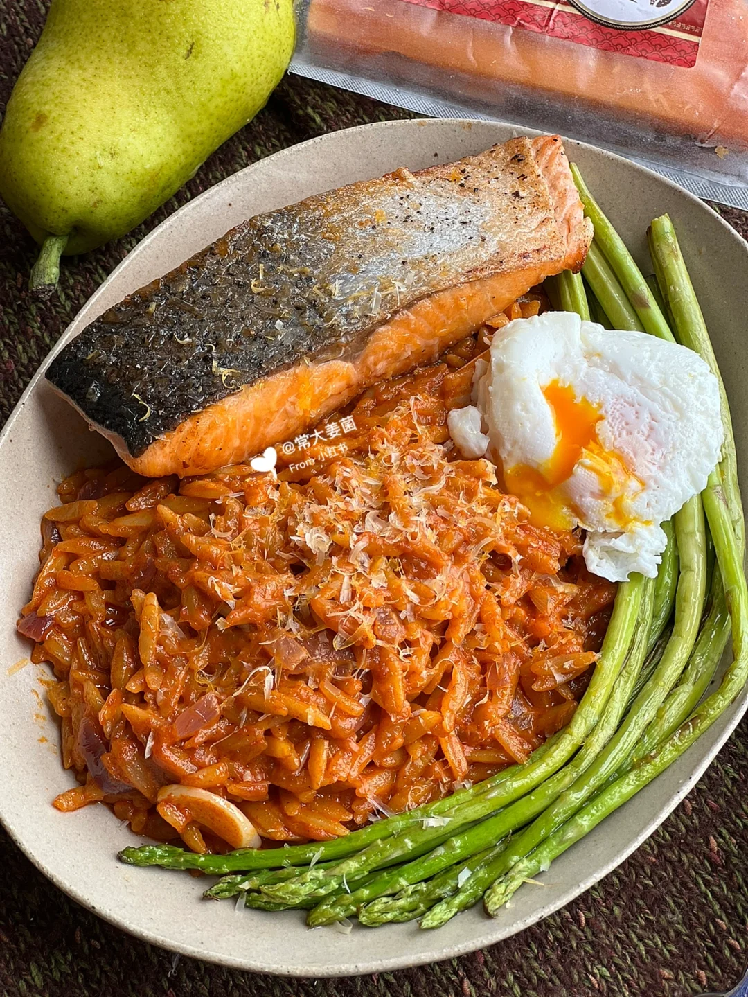 第一次尝试米粒状意面🧀很适合减脂期吃！