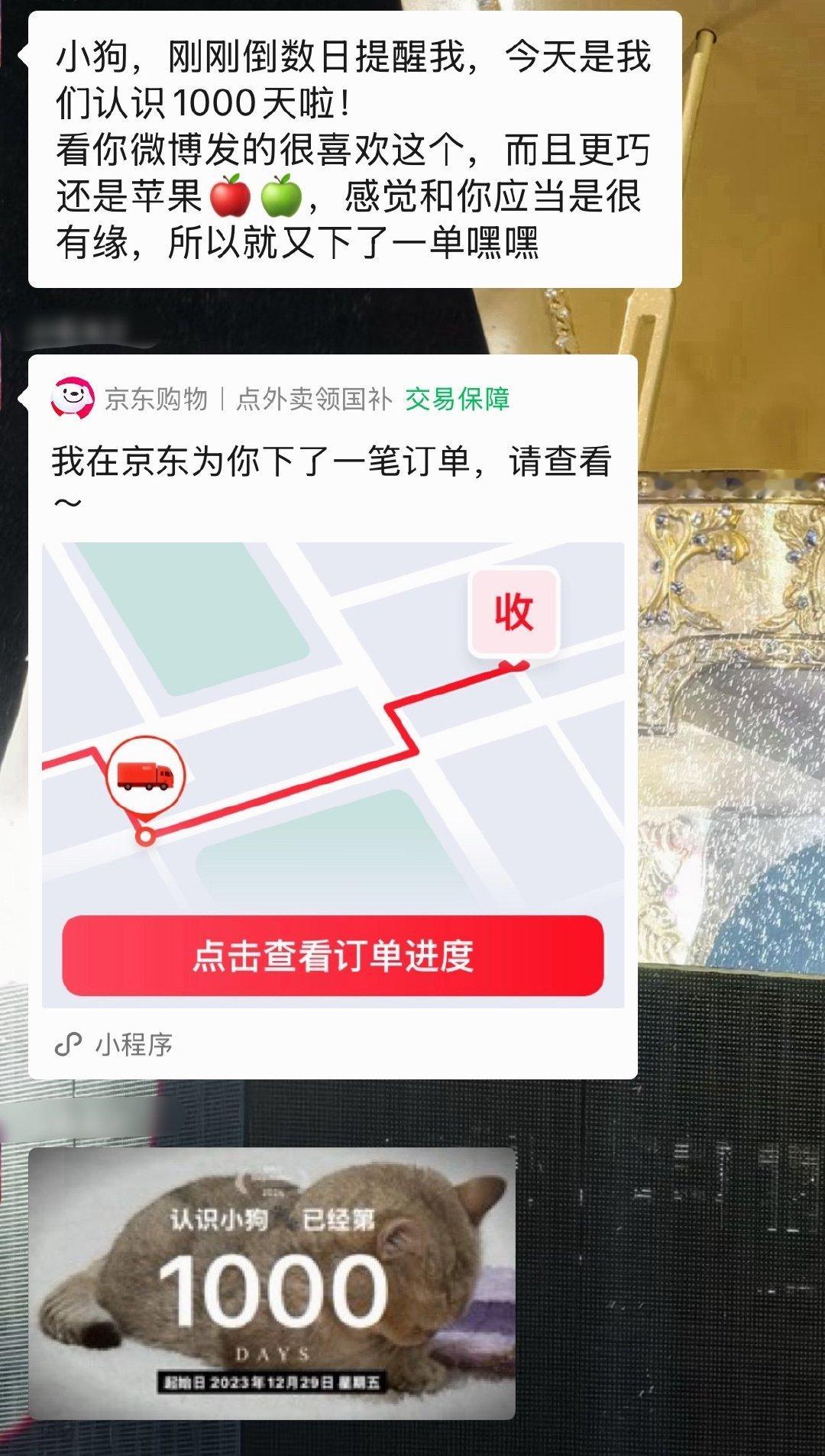 一千天快乐！我和小石就这样礼尚往来送金允汁代言🍎[抱一抱]
​