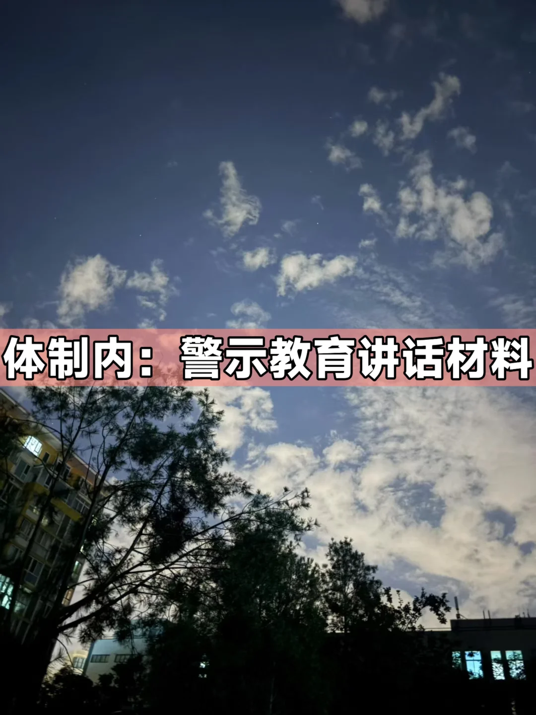 体制内：警示教育讲话材料