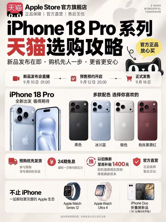 上天猫买iPhone18 Pro 系列，别乱冲！