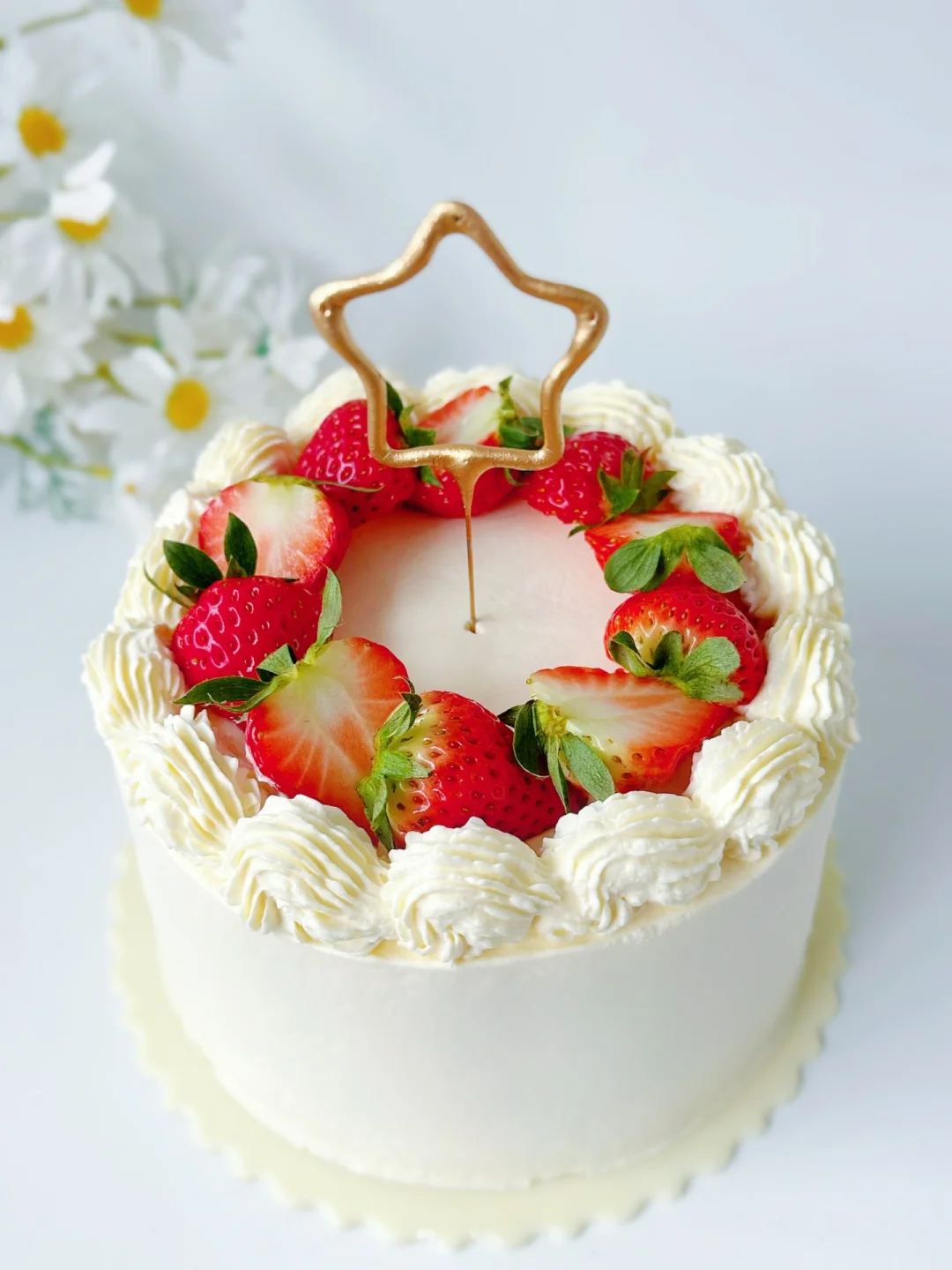 6寸简约草莓生日蛋糕‼️新手友好‼️