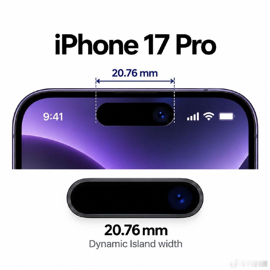 iPhone 18 Pro系列的灵动岛对比iPhone 17 Pro的缩小了不少，有一说一，我没想到去年背部才大改的，今年苹果就改正面。理论上苹果一个外观用3年不正常吗[流鼻血]，背部改了用三年，正面改了用三年，没想到一年就改了，太激进！！！ ​