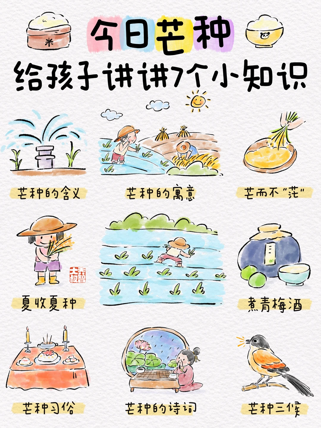 今天芒种，给小朋友讲讲7个小知识