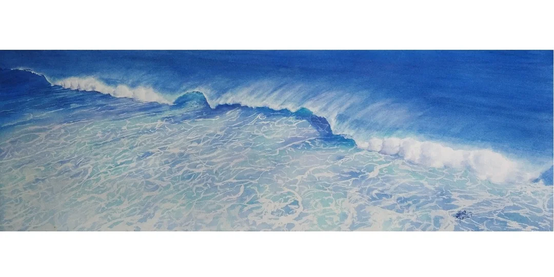 水彩 海浪