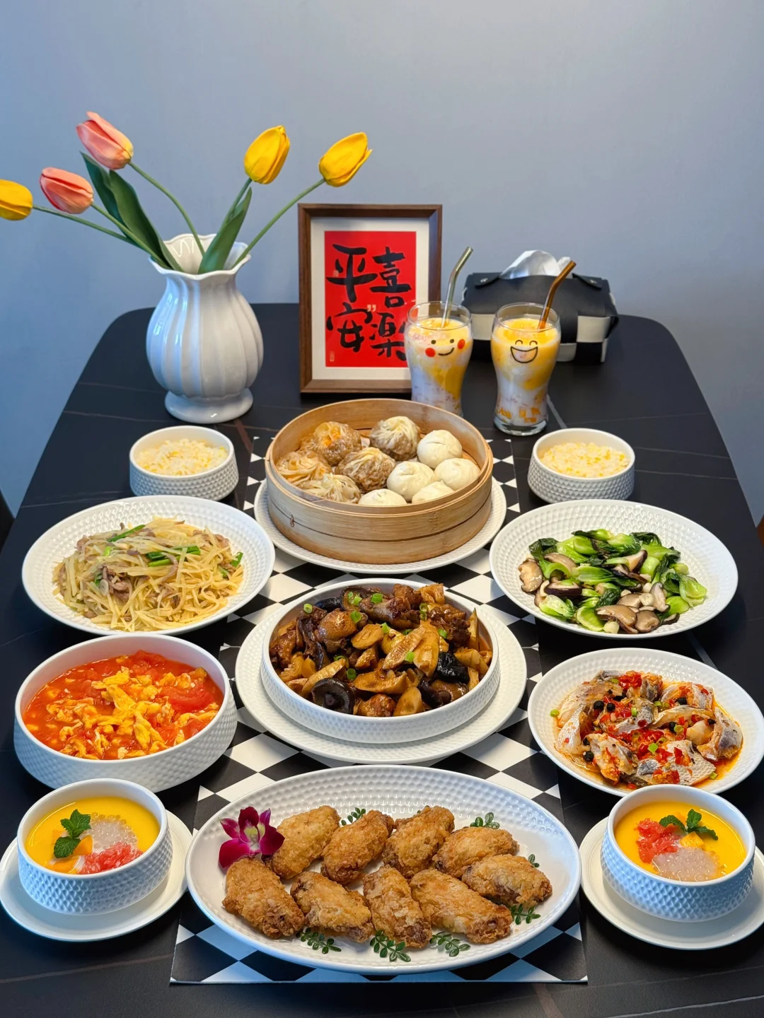 在春天幸福的吃饭