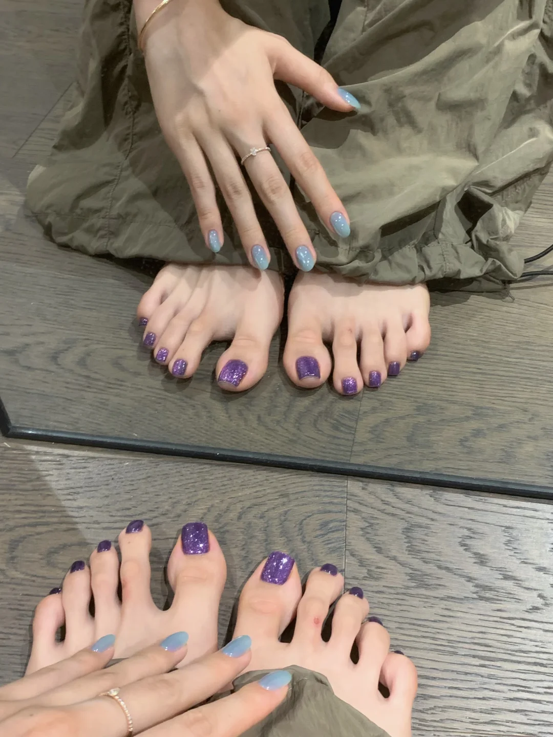 换皮肤啦💅紫色猫眼碎钻🔮✨脚美甲