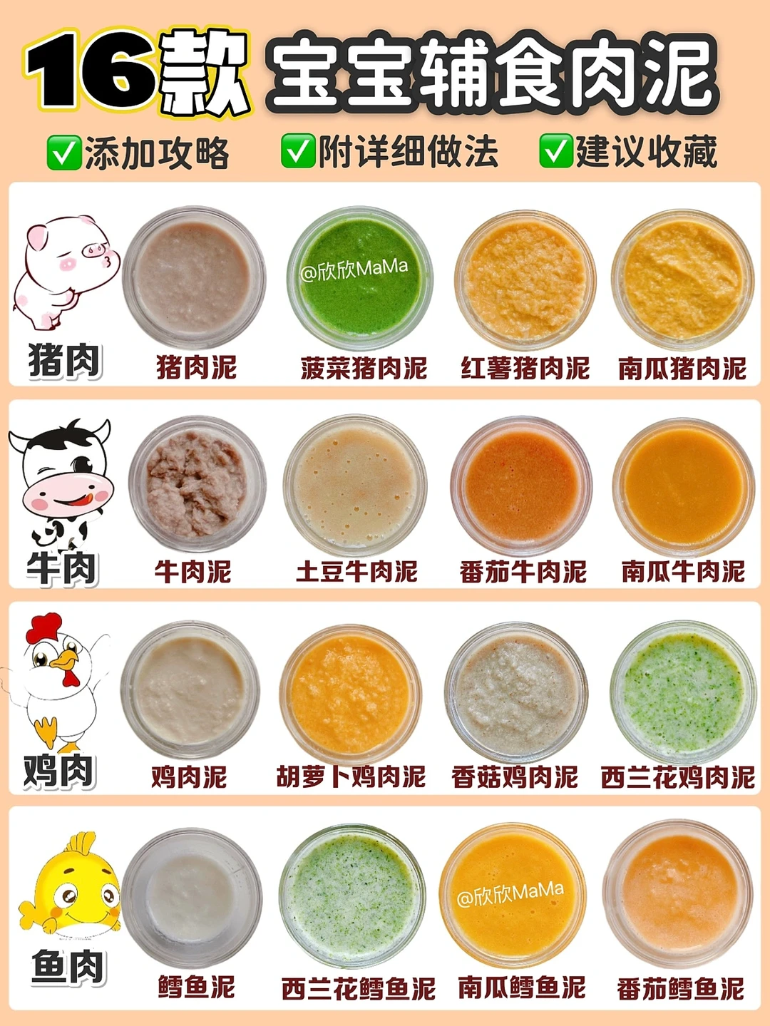 宝宝辅食肉类添加顺序✅各种肉泥混合泥做法