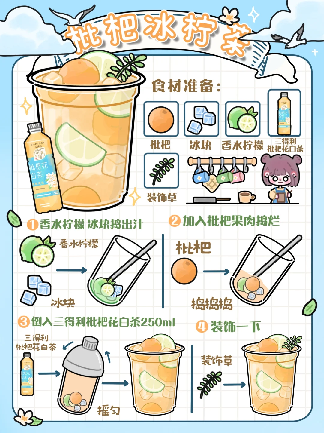 手绘食谱🌸｜清甜润养☺️酸甜解腻🍹夏日特饮