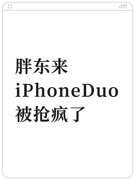 胖东来iPhoneDuo，被抢疯了