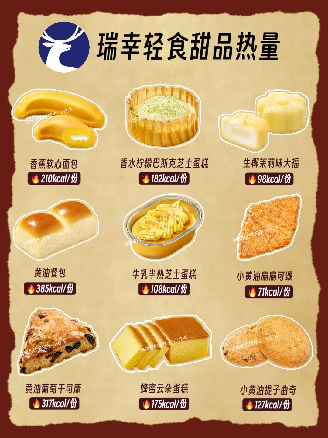 （更新）瑞幸轻食甜品热量（三）