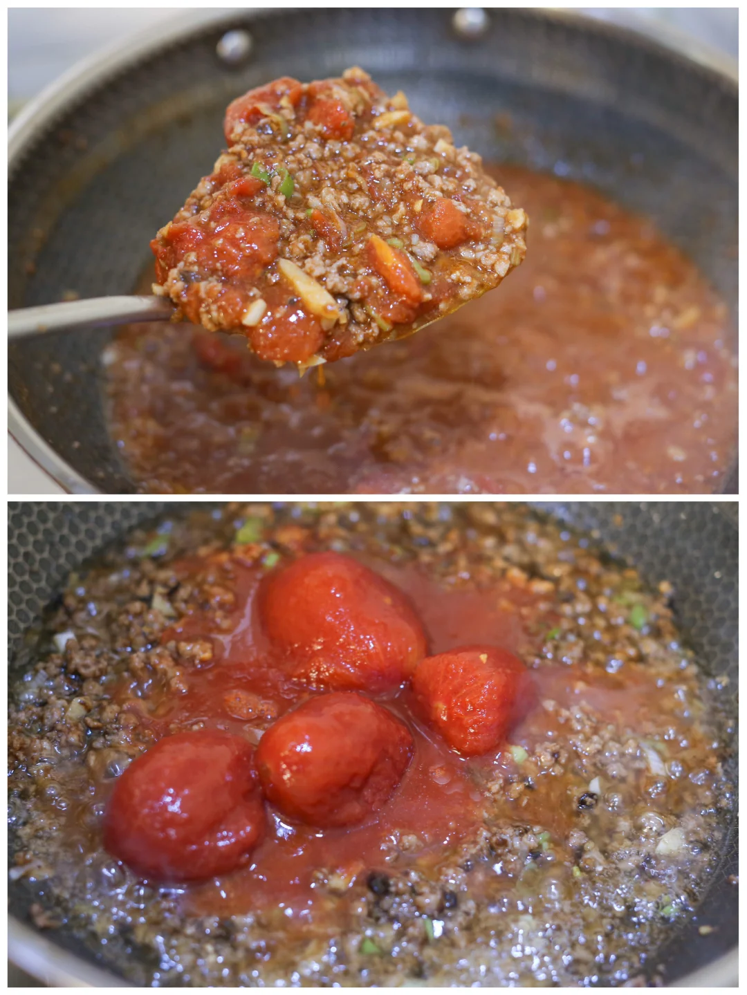 番茄肉末炸酱，无论搭配什么，都非常可口下饭