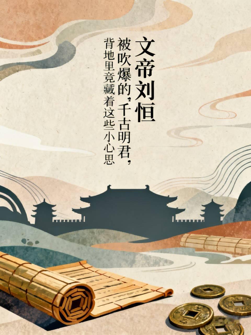 【华夏历史谐谈】

文帝刘恒，被吹爆的“千古明君”，背地里竟藏着这些小心思

提到西汉明君，汉文帝刘恒绝对是“顶流”，史书把他吹得天花乱坠，说他节俭到连露台都舍不得建，仁厚到废除苛刑，一手开创“文景之治”，堪称帝王界的“道德楷模”。但咱今天扒一扒史料才发现，这位爷哪是什么“圣母心”，分明是个揣着明白