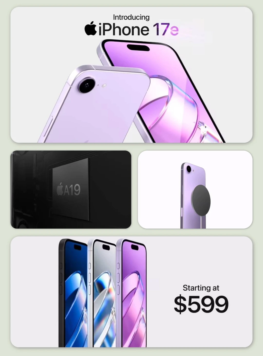 苹果iPhone 17e渲染图来了，2月发布！