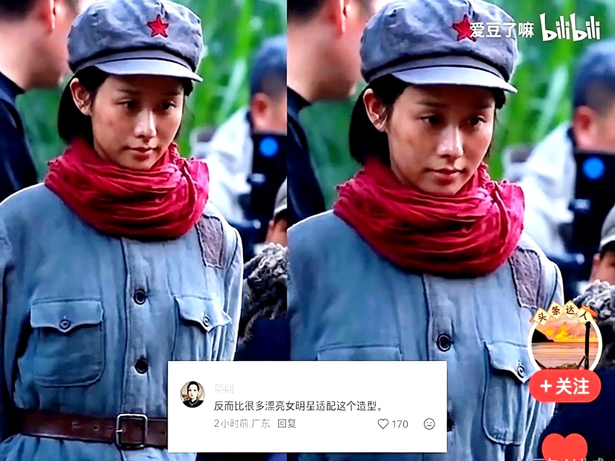 王晓慧褪去了精致妆容，换上灰布军装，戴着红星八角帽冲上了热搜。

她脸上带着风霜感，脖子上系着一条红围巾。这副打扮一出来，以前习惯喊她“吾妻淑柔”的人，现在都不能再这么喊了。

至于这套造型背后到底要讲什么故事，目前还没人知道。

热度倒是实打实的。