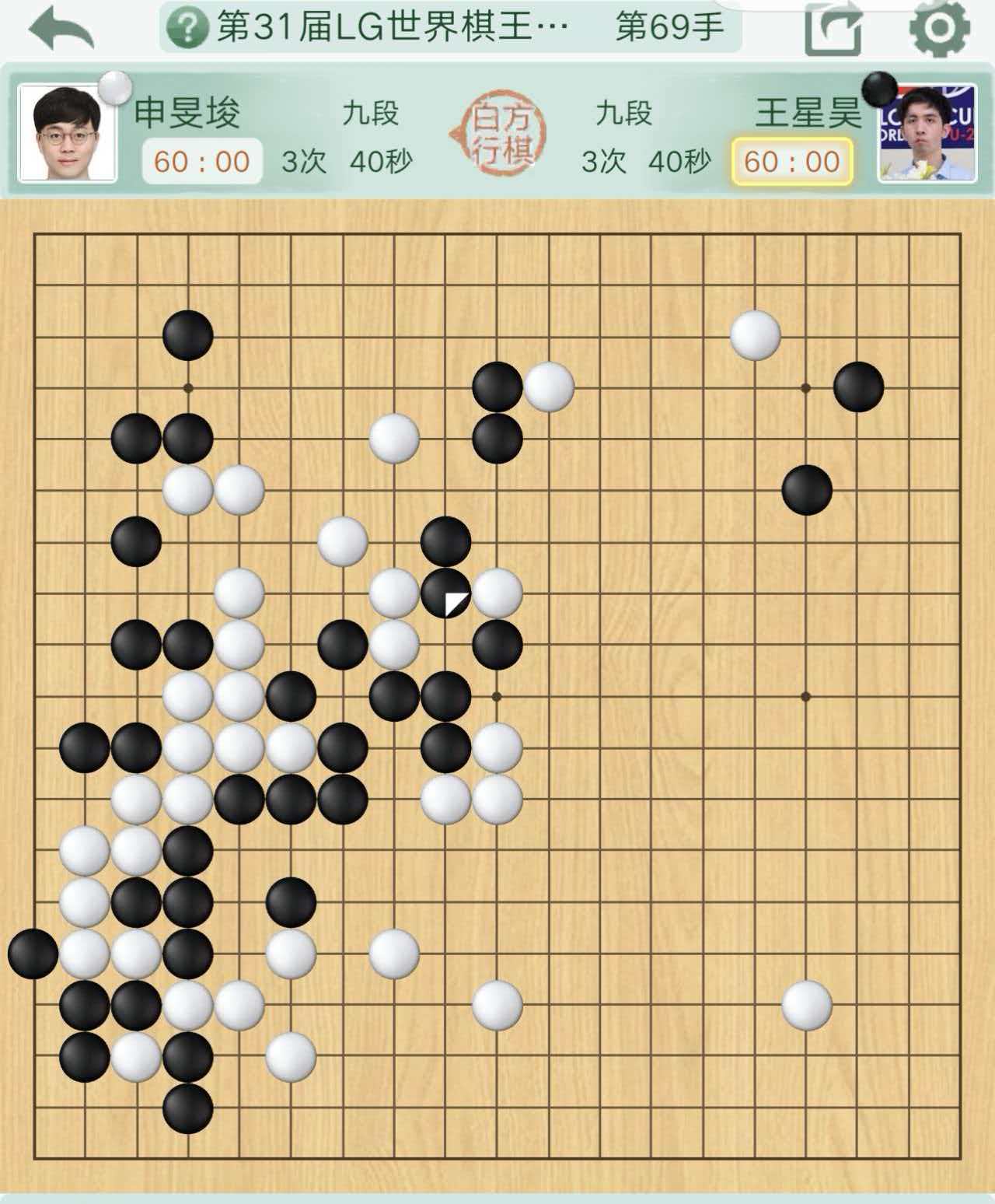 第31届LG杯世界棋王战决赛决胜局双方重新猜先，王星昊幸运执黑先行，毕竟LG杯黑