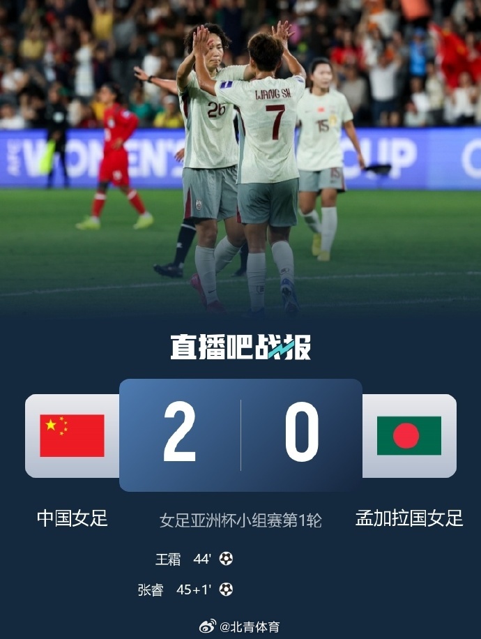 开门红！ 女足亚洲杯小组赛首轮，中国女足2-0战胜孟加拉国女足，取得开...