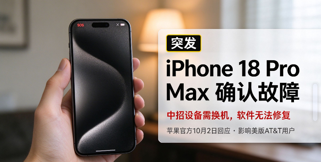 苹果憋不住，终于承认了。iPhone 18 Pro Max，刚卖半个月，出大事了！
 
今天苹果官方确认：部分美版iPhone 18 Pro Max在AT&amp;T网络下出现严重蜂窝网络故障。手机直接显示&