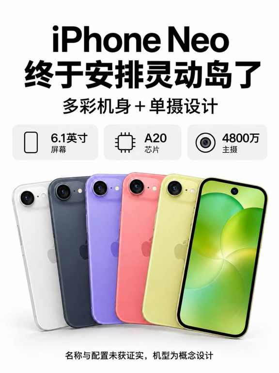 iPhone Neo曝光，多彩单摄有点意思