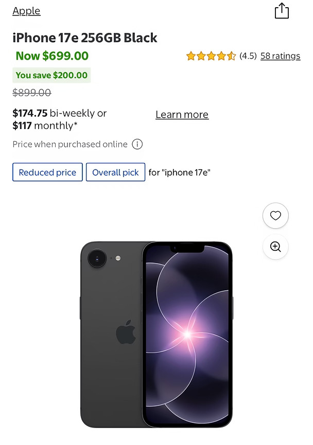 WM iPhone17e的特价又来了