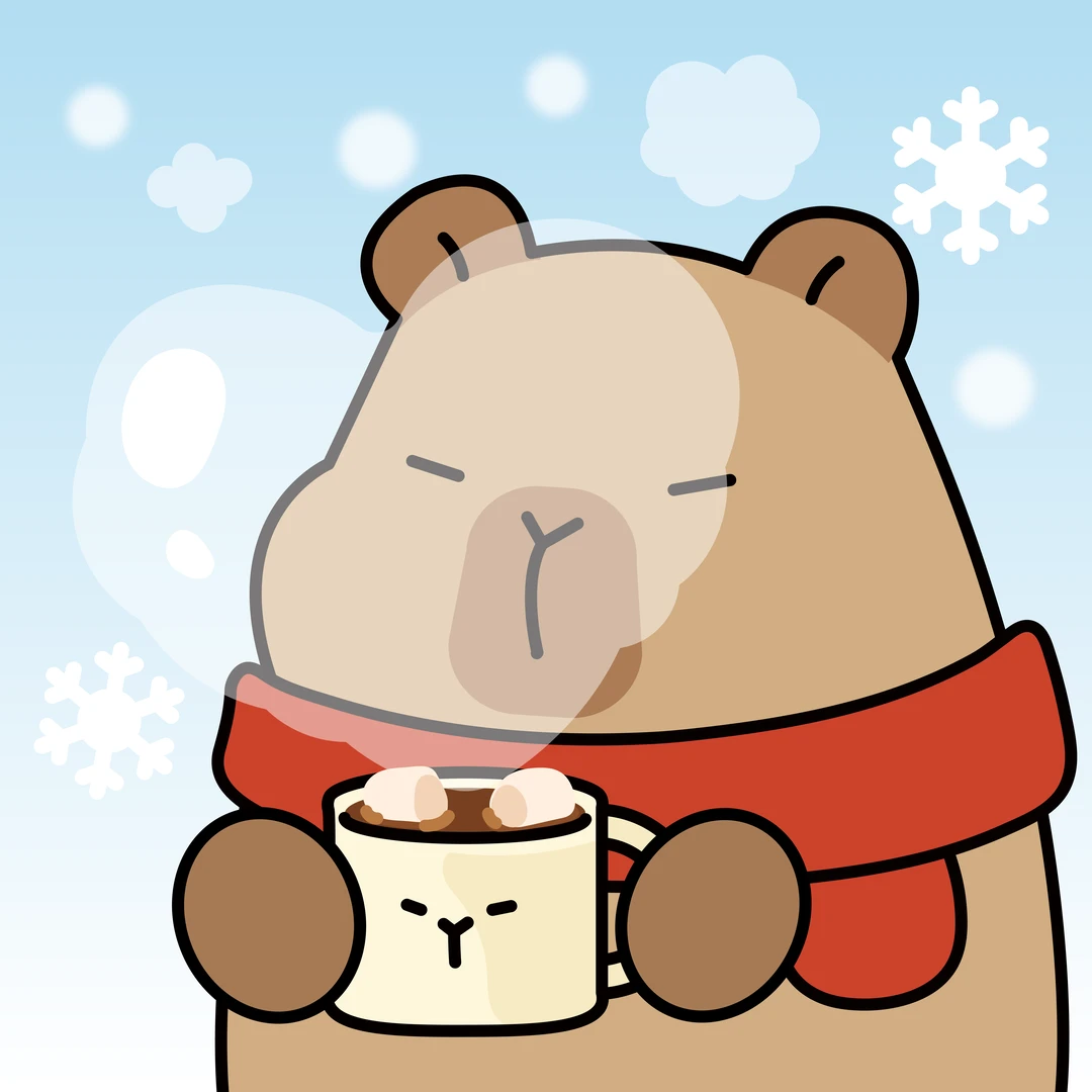 卡皮巴拉的冬日限定头像❄️