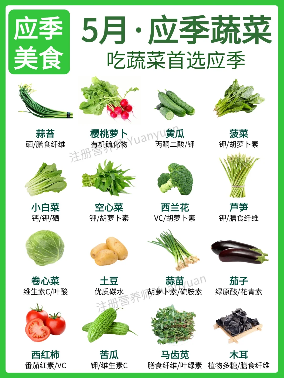 5月应季蔬菜 新鲜美味更健康 附营养价值