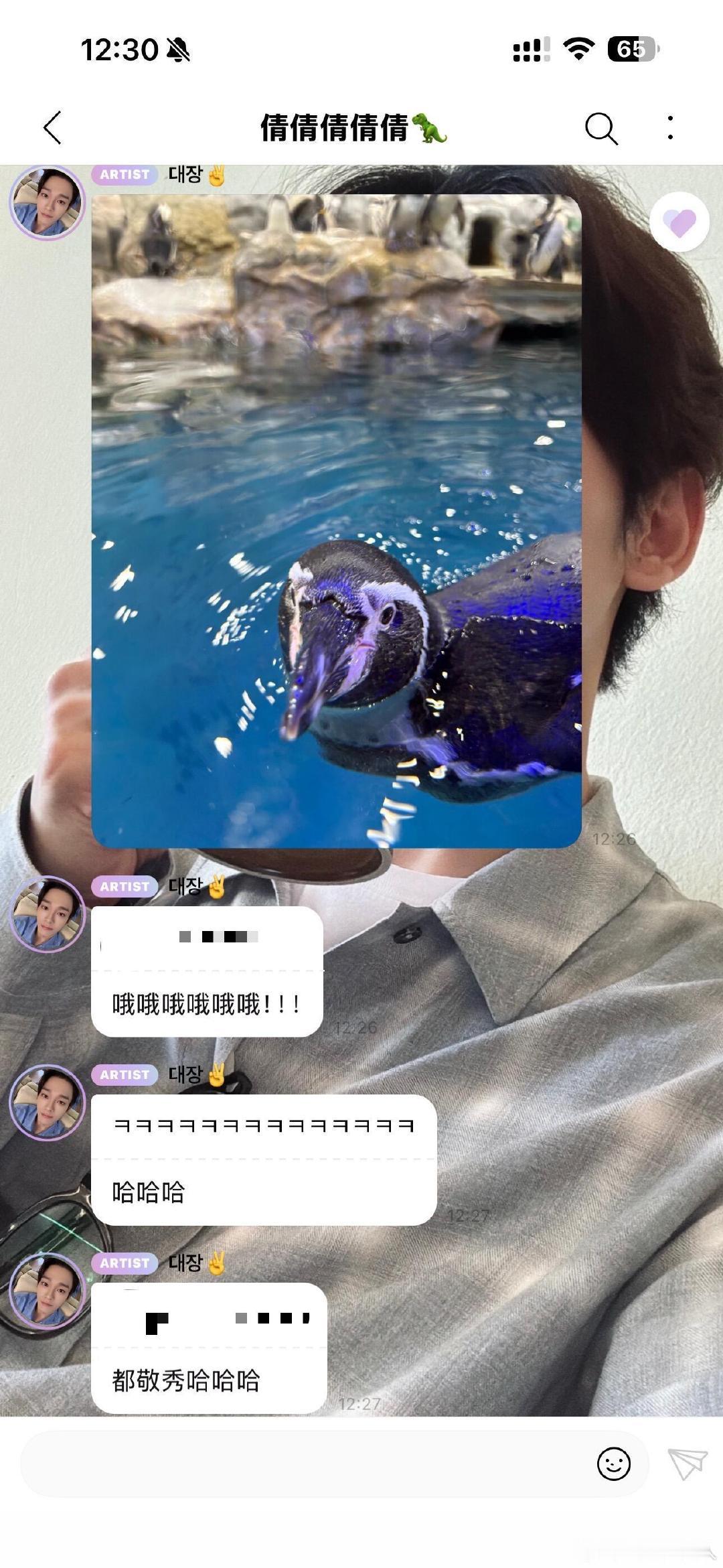 #金钟大泡泡提到都暻秀#本来只是一张企鹅照片，配上金钟大那句都暻秀，瞬间有内味儿了。#金钟大提及都暻秀# ​