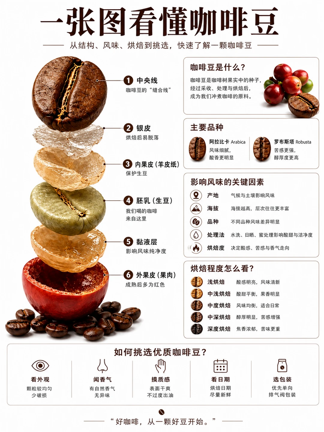 一张图看懂咖啡豆｜咖啡豆怎么选