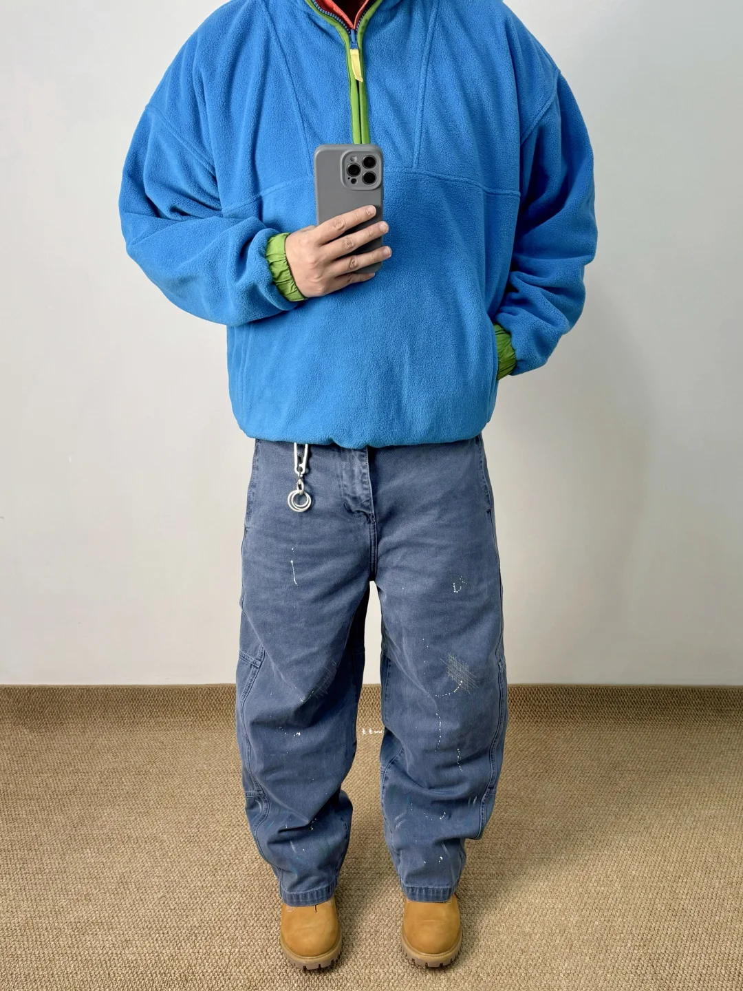 清爽蓝色系｜法工裤穿搭