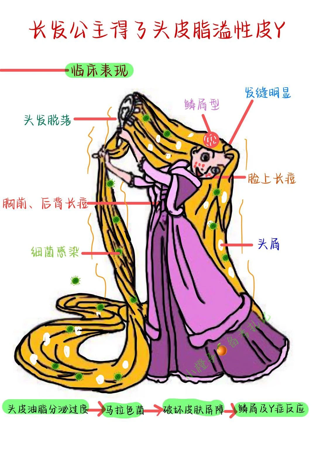 📖护师笔记｜长发公主得了头皮脂溢性皮Y😫