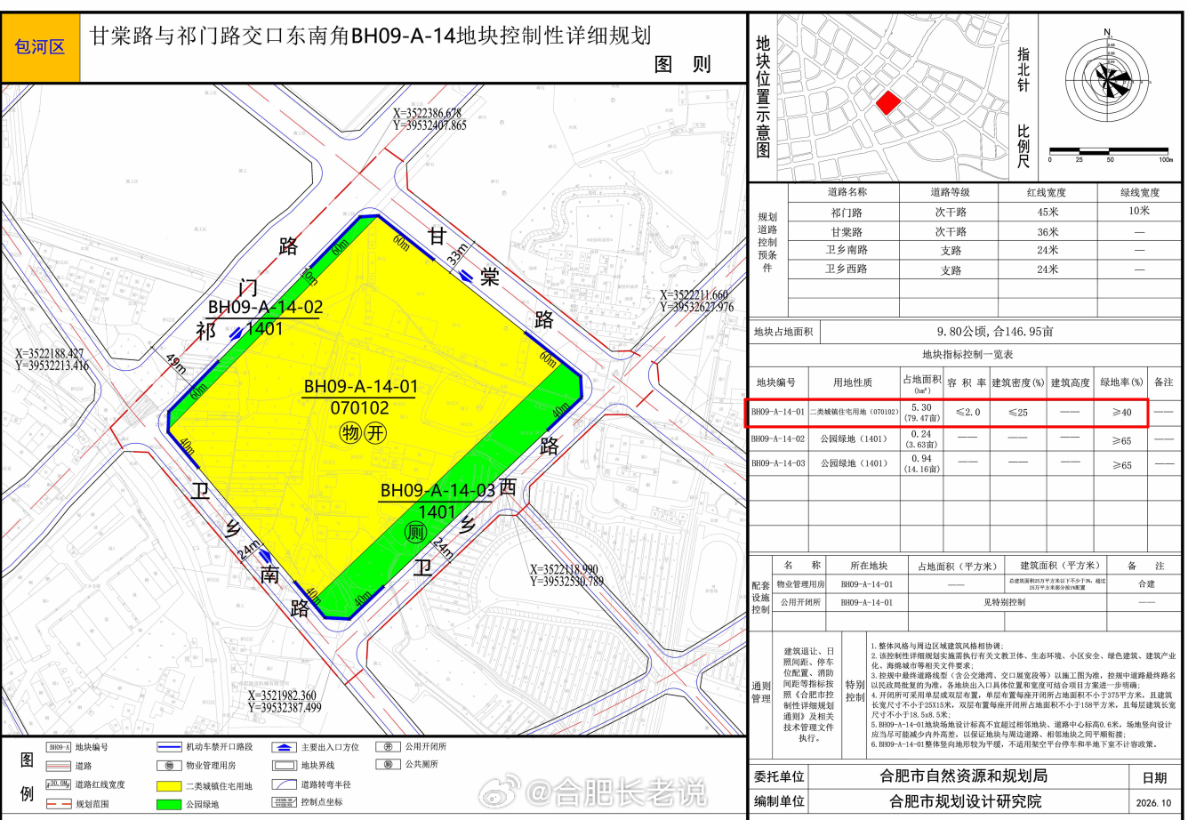 一中淝河校区北片区居住用地规划合肥东部新中心 ​​​