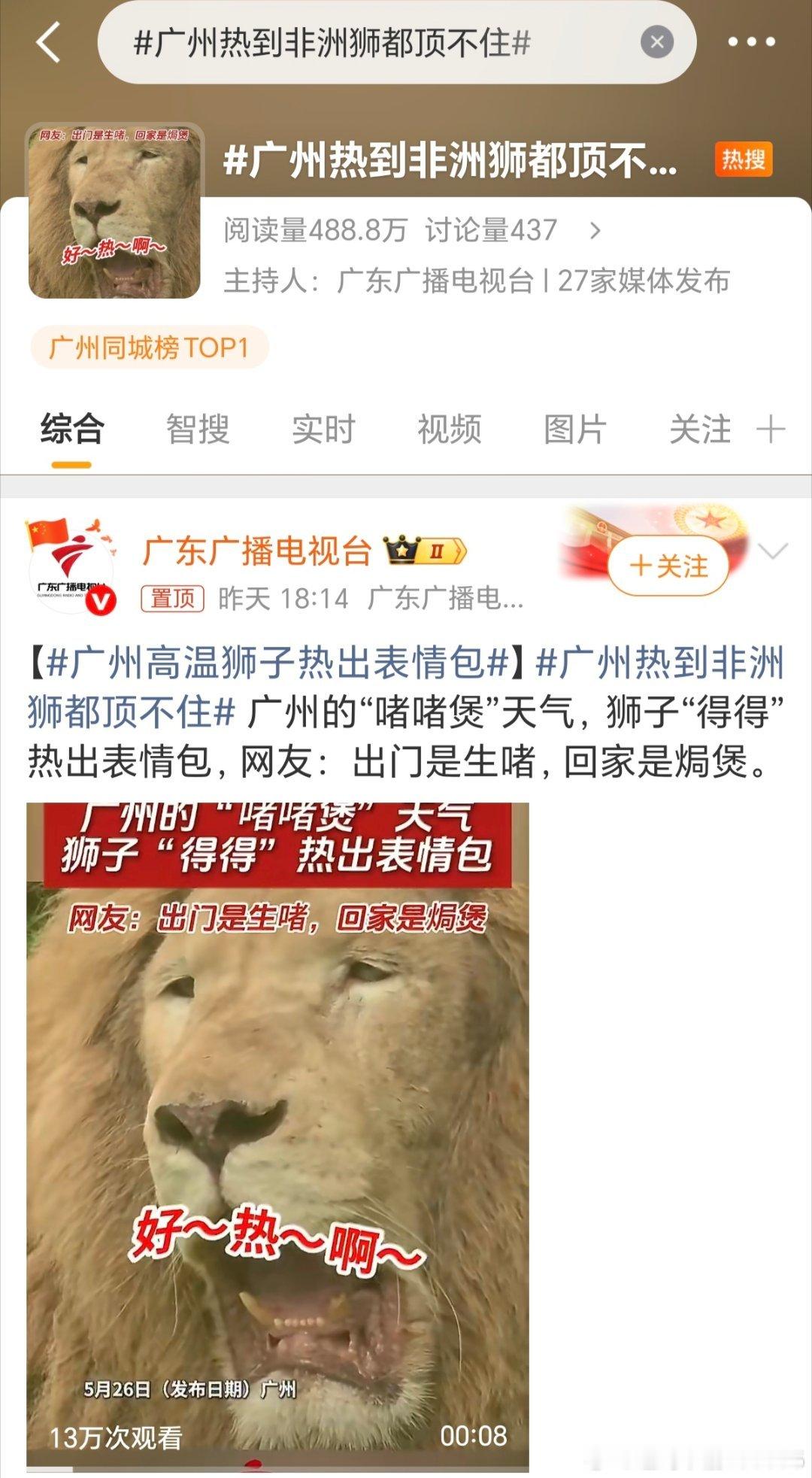 不仅让市民直呼“出门如进桑拿房”，连动物园的非洲狮都被热到生无可恋...