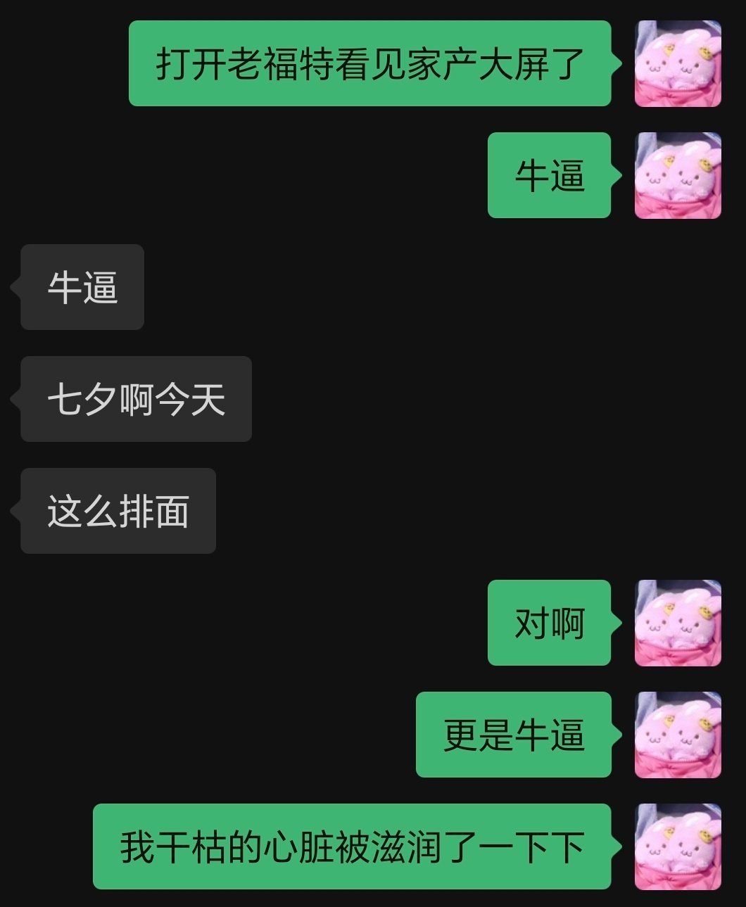 七夕打开老福特大屏是家产，有点太幸福了我说 ​