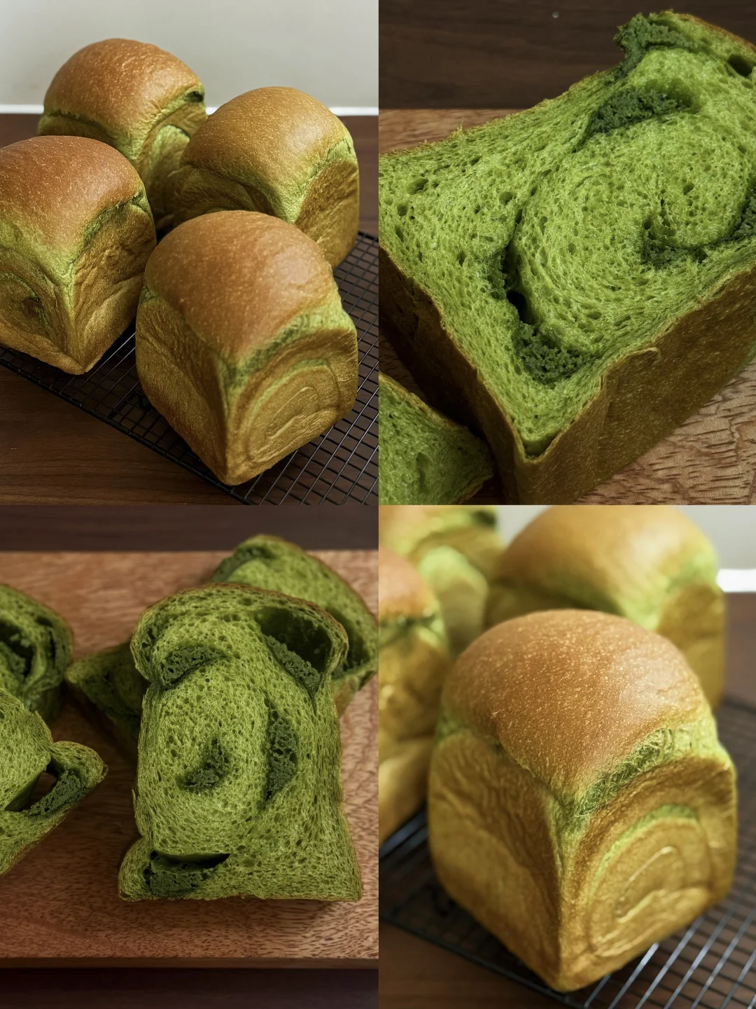 浓郁的双重抹茶吐司🍵出炉香气四溢