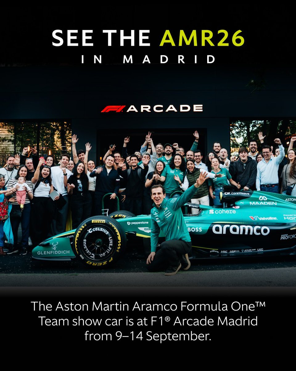 马德里见面会✨
 
9月9日到9月14日，来F1 Arcade活动打卡我们的展示车，当地时间今晚21点，佩德罗也将来到现场与大家互动

#2026F1西班牙大奖赛# ​